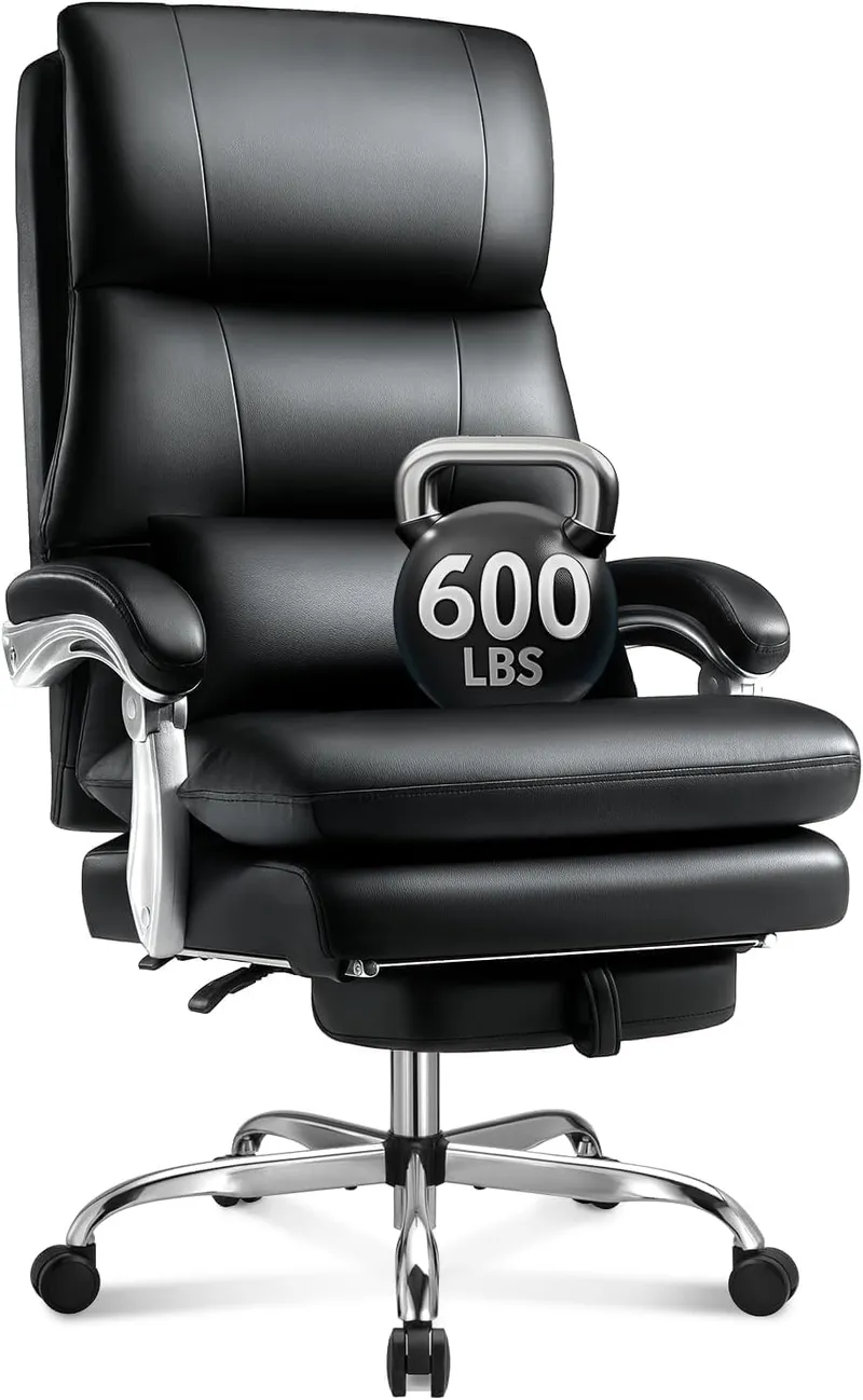 JuxFort Big and Tall Office Chair with Foot Rest 600lbs